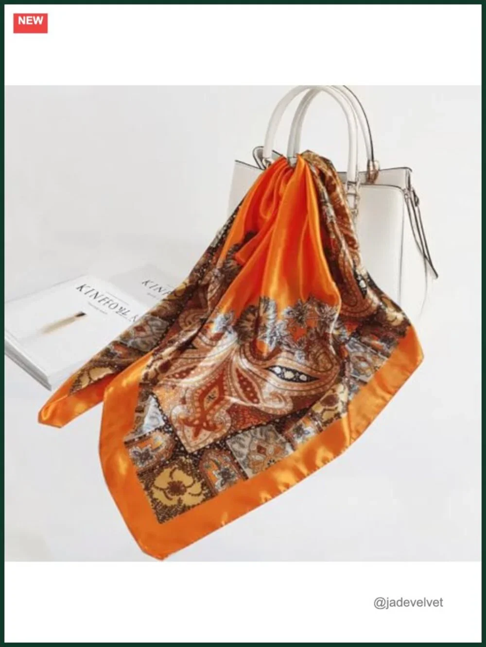 Large Satin Silk Scarf 35